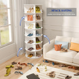Cushore 7 Tier Rotating Shoe Rack Tower, Free Standing 360° Shoe organizer Lazy Susan, Bag Display Rack Storage Round Carousel, Neat and Elegant Shoe Storage Solution Cushore