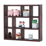 FIRMINANA Rustic Shadow Box Shelf,17.7x15.7-Inch Wall-Mounted (Vertical or Horizontal),9-Slot Rustic Wood Floating Shelves,Lightweight Solid Wood FIRMINANA