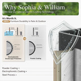 Sophia & William 9 Pieces Patio Dining Set for 6-8 People, Expandable Rectangular Metal Outdoor Table and Rattan Chairs with Cushions, All Weather Patio Table and Chairs Set Sophia & William