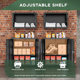 Greenvelly Metal Storage Cabinet, 42" Metal Locking Cabinet with Doors and 2 Adjustable Shelves, Black Steel Cabinet with Lock for Office, Garage, Home, School Greenvelly