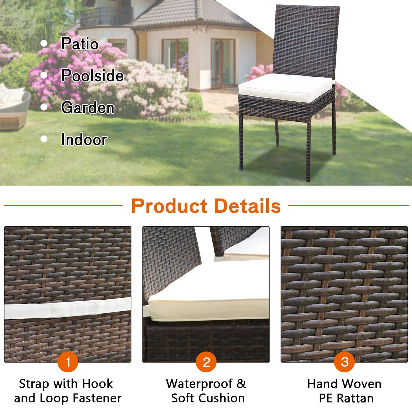 Tangkula 10 Pieces Wicker Patio Dining Set, Outdoor Rattan Table & Chairs Set with Padded Cushions, Patio Furniture Dining Glass Table Set for Balcony Patio Garden Poolside - WoodArtSupply