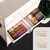 Mifuro Tall Dresser for Bedroom, Vertical Storage Organizer Tower with 7 Drawers, Chest of Drawers with Fabric Bins, Steel Frame, Wood Top for Bedroom, Closet, Entryway- White Mifuro