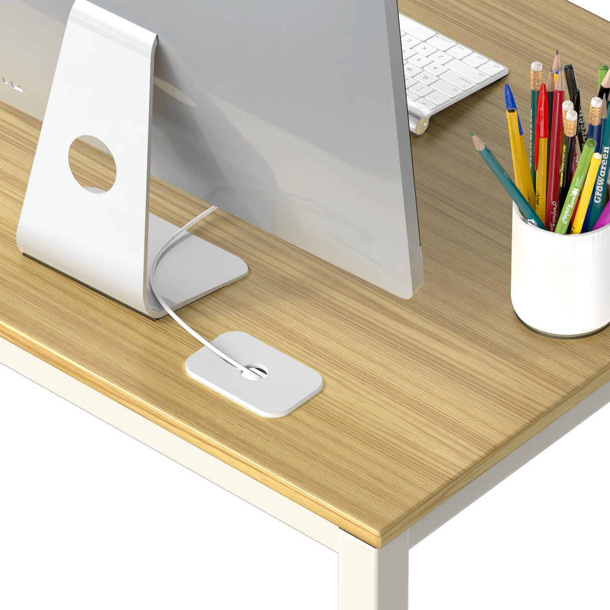 SHW 48" Home Office Computer Desk, 24" Deep, Oak SHW