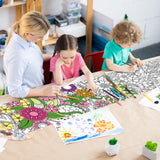 Colarr 3 Pack Giant Mandalas Coloring Posters 118 x 11.8 in Paper Jumbo Mandala Coloring Sheet Page Large Spring Flower Animal Drawing Banner for Kid Adult Home Classroom Wall Floor Art Craft Activity Colarr