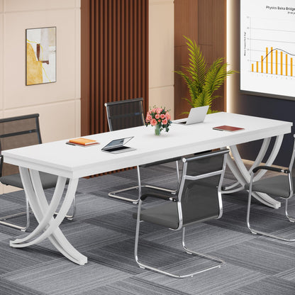 Tribesigns 13FT Conference Table for 12-16 People, 157 inch Long Rectangular Seminar Table with Strong Metal Frame, Business Furniture Boardroom Desk for Office Meeting Conference Room (4PCS, - WoodArtSupply