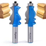 Flytuo 2PCS Architectural Molding Router Bit Set with 1/2" Shank, Enhance Your Woodworking with Corner Rounding & Edge-Forming Flytuo
