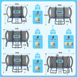 YUMPIE 8FT 10FT 12FT 14FT 16FT Trampoline with Pop-up Quick Connector, Trampoline Outdoor with Enclosure and Ladder, ASTM Approval for Kids and Adults YUMPIE