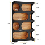 Tribesigns 71" Tall Black Bookcase, Modern Asymmetrical Bookshelf, 4-Tier Freestanding Display Shelf with Classic Shape, Large Library Book Shelf for Living Room, Home Office Tribesigns