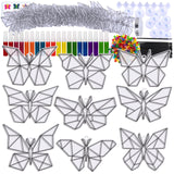Winlyn 27 Sets Butterfly Suncatchers Ornaments Decorations DIY Window Paint Art Craft Kits Rainbow Sun Catchers Painting Kit for Kids Spring Summer Camping Classroom Party Activities Art Project Winlyn