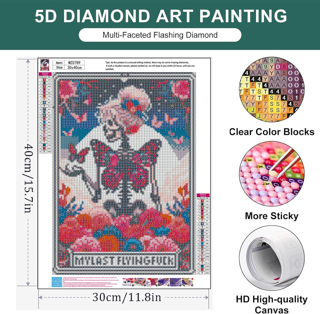 Zythron Diamond Art Kits for Adults Skull Diamond Painting Kits for Beginners, Halloween Diamond Art My Last Flying 5D DIY Full Drill Round Gem Art Crafts Paintings for Home Wall Decor 12"x 16" Zythron