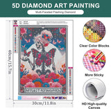 Zythron Diamond Art Kits for Adults Skull Diamond Painting Kits for Beginners, Halloween Diamond Art My Last Flying 5D DIY Full Drill Round Gem Art Crafts Paintings for Home Wall Decor 12"x 16" Zythron