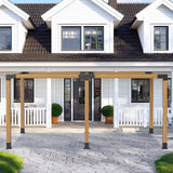 Wilkblck Pergola Brackets Kit 4''x 4'', Gazebo Brackets 2 Set Heavy Duty 4-Way Right Angle Corner Bracket with Pergola Post Base, DIY Pergola Kit Wilkblck