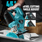 Jig Saw for Makita 18V Battery, Cordless Jigsaw Tool Brushless Motor, Variable Speed, Bevel Angle (0°-45°), LED Light with 3 Position Orbital Setting for Straight/Curve/Circle/Cutts (No Battery) Cerycose