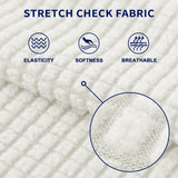 SUBRTEX Sofa 1-Piece Stretch Slipcover Soft Couch Washable Furniture Covers Jacquard Fabric Small Checks(Off-White,Medium), Loveseat/2-seater SUBRTEX