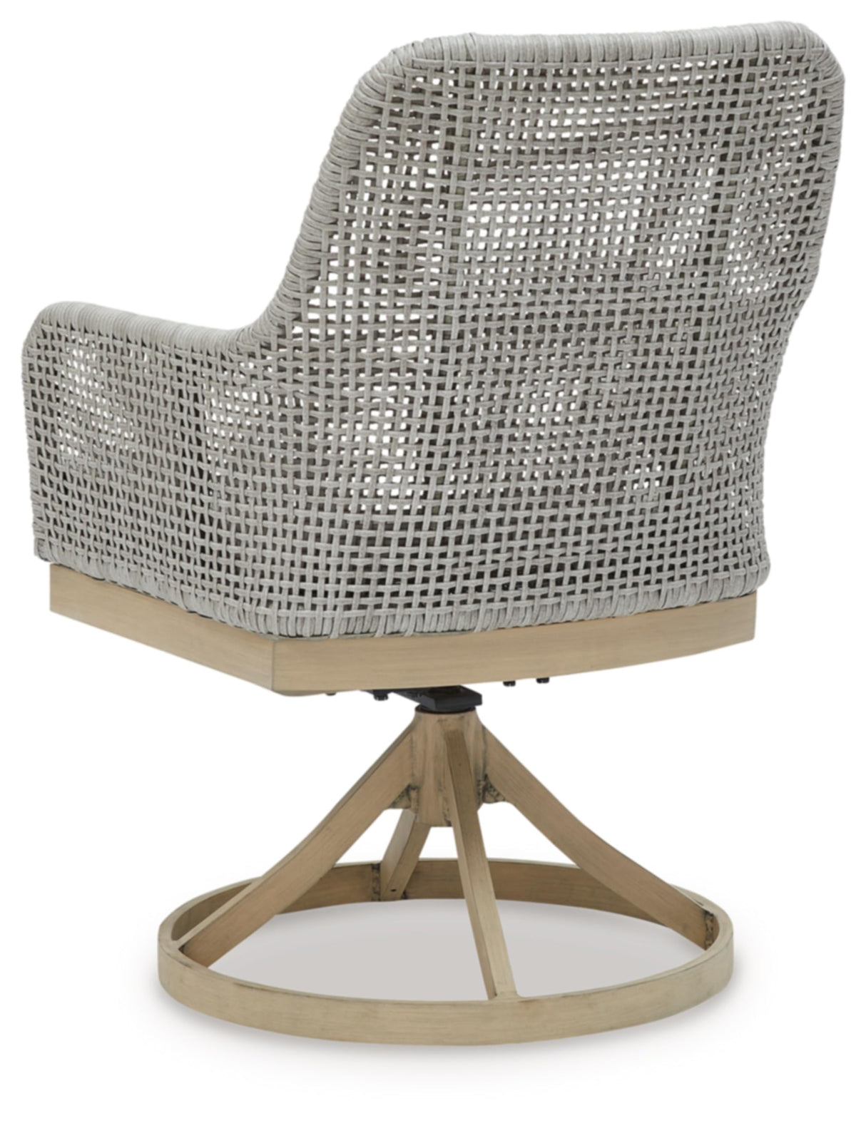 Signature Design by Ashley Seton Creek Cottage Weather Resistant Outdoor Swivel Dining Chair with Cushion, Set of 2, Light Brown & Light Gray Signature Design by Ashley