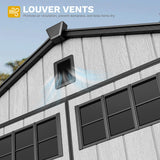 DWVO 8x10 FT Outdoor Storage Shed, 544 cuft Plastic Storage Shed with Floor & Lockable Door, All-Weather Tool Garden Shed with Window & Vent for Patio Furniture, Lawn Mower, Pool Supplies, Dark Gray DWVO