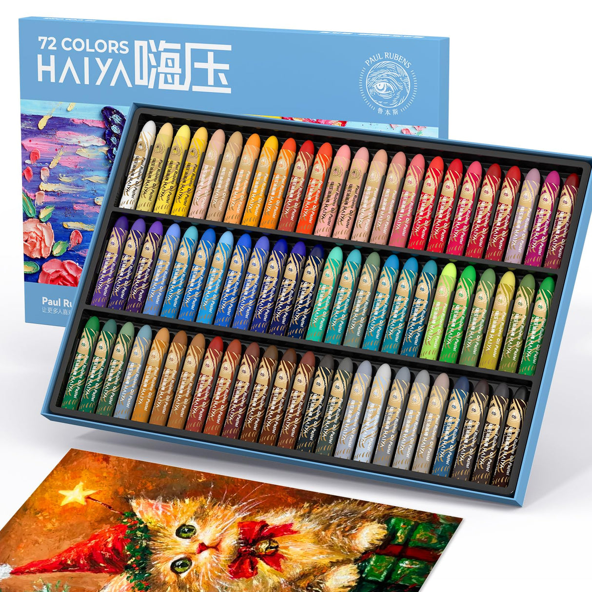 Paul Rubens Oil Pastels Set - 72 Vibrant Colors, Ultra-Soft and Creamy Texture, Easy to Blend for Artists and Beginners - Bullet Head Design for Drawing, Painting, Sketching - New Packaging Paul Rubens