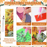 Fall Diamond Art Bookmarks Kit - 6 Pcs Sunflower Diamond Painting Bookmarks Kit for Adults Fall Flower Design, Gem Art Rhinestone Painting Book Marks Set Thanksgiving Gifts Sitsink