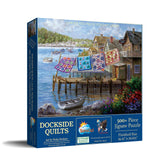 SUNSOUT INC - Dockside Quilts - 500 pc Large Pieces Jigsaw Puzzle by Artist: Nicky Boehme - Finished Size 19.25" x 26.625" - MPN# 19271 SunsOut