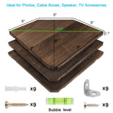 Joiishom Wood Corner Wall Shelves Set of 2, Solid Wood Corner Floating Shelves for Wall, Round End Wall Mounted Floating Corner Shelf for Bedroom, Living Room and Kitchen. (Brown-10 inch) Joiishom