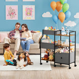 Modanais Kids Toy Storage Organizer - Toy Shelf Organizer, Sturdy Wooden Book Shelves, Soft-Sided Fabric Bins, Customizable Mobile Storage Cart for Playrooms & Bedrooms Modanais