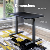 Vari ComfortEdge 48x30 Inches Black Standing Desk- Electric Adjustable Height Desk- Sloped Front Edge Ergonomic Gaming Table- Easy Assembly, Stable T-Style Legs- Varidesk- 2 Packages Vari