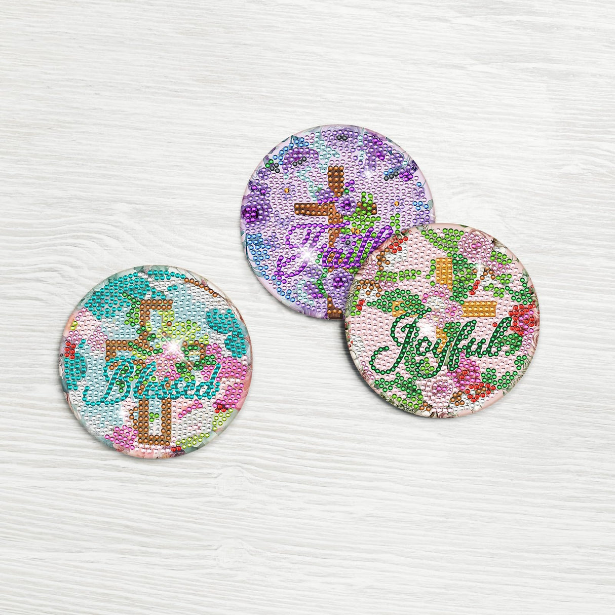 Diamond Painting Art Coaster Kit - 8 PCS Cross Christian Diamond Art Coaster Set With Bible Verse Religious Gem Art Coaster Non Slip Diamond Painting Kits Inspirational Gift for Adults Beginners Xmas INCOK