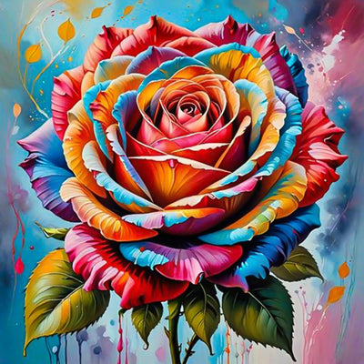 Diamond Art Kits for Adults Colorful Rose, DIY 5D Diamond Painting Kit for Beginners Flower, Full Round Drill Gem Art Dots for Adults, Perfect for Home Wall Decor 14X14 Inch