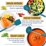 Silicone Cooking Utensil Set, Fungun Non-stick Kitchen 24 Pcs Cookware, Heat Resistant , Silicone Kitchen Tools Gift with Stainless Steel Handle (Blue-24pcs） Fungun
