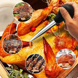 Auzeuner Turkey Baster for Cooking, Turkey Baster Large, Stainless Steel Turkey Baster Syringe, with 2 Marinade Injector Needles and Brush for Cooking, Black Auzeuner