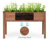 Raised Garden Bed with Legs (48x24x30''), Solid Wood Elevated Planter Box for Outdoor Wood-Natrl