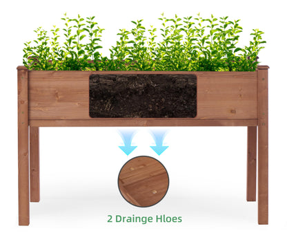 Raised Garden Bed with Legs (48x24x30''), Solid Wood Elevated Planter Box for Outdoor - WoodArtSupply