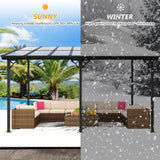 Jolydale 10' x 14' Gazebo for Patio, Gazebo Pergola with Sloped Roof, Large Wall-Mounted Heavy Duty Awnings, for Backyard, Patio, Deck and More Jolydale