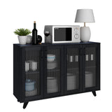Panana Kitchen Buffet Server Table Accent Sideboard Cupboard Server Buffet Console Table with Doors Cabinet (49inch, Black) Panana