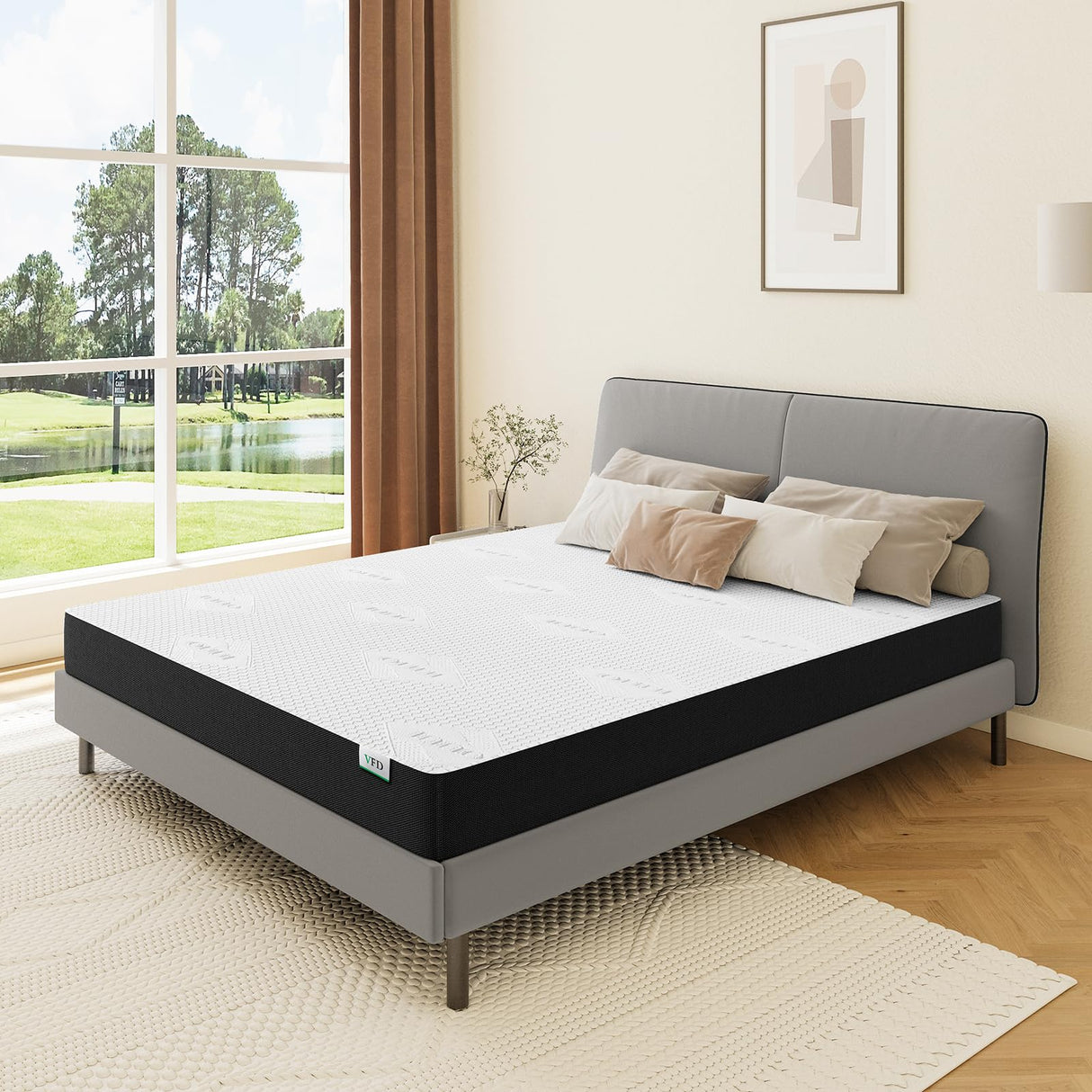 VFD 6 Inch Twin Memory Foam Mattress - Medium Firm Feel - Gel Infusion - Memory Foam Infused with Removable Cover- No Fiberglass - Breathable - CertiPur Certified VFD