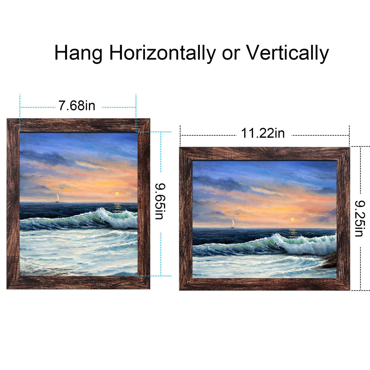 LUCKYLIFE 8x10 Picture Frame Brown for Wall Mounting or Tabletop Display, 2 Pack LUCKYLIFE