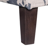 HomePop Large Upholstered Rectangular Storage Ottoman Bench with Hinged Lid, Slate Damask HomePop