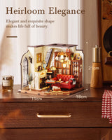 Rolife DIY Miniature House Kit Victorian Parlor 1:18 Scale Dollhouse Diorama, Tiny House Building Kit Antique Bookshelf Display Crafts for Adults Gift for Boys Girls (Catherine's Living Room) Rolife