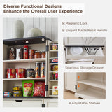 ACCOHOHO 72" Tall Kitchen Pantry, Farmhouse Storage Cabinet with Barn Doors, Organizer, Drawer and Adjustable Shelves, Rustic Wood Cupboard for Kitchen, Dining Room, Bathroom, Off White ACCOHOHO