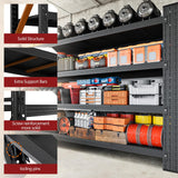 RAVIGIN 5000LBS Storage Shelves,71" W Garage Shelving Heavy Duty Metal Adjustable Garage Shelves, Shelving Units Industrial Shelving for Warehouse,71" W x 24" D x 69" H,Black RAVIGIN