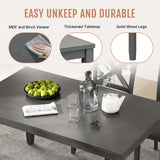 Zevemomo 6-Piece Wooden Dining Table Set, Dining Table Set for 6, Including 1 Dining Table, 4 Upholstered Chairs and 1 Bench, Wooden Legs Dining Table, Table Set for Dining Room, Grey Zevemomo