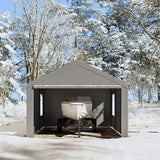 GarveeLife Carport 10x20ft Heavy Duty Carport with Roll-up Windows, Car Canopy Portable Garage with Removable Sidewalls & Doors, Car Canopy with All-Season Tarp for Car Boat Truck Motorcycle, Grey GarveeLife