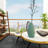 Dyna-Living 60 sq. ft Plastic Interlocking Deck Tiles, 60 Pack, 12"x12" Indoor Outdoor Waterproof Patio Floor Decking Tiles for Balcony, Backyard, Garden & Poolside, All Weather Use, Dark Grey Dyna-Living