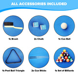 Ditkoko Billiard Table, 65.75" Folding Pool Table with with Balls, Cues, Chalk, Brush and Triangle, Pool Table Set for Family Game Room, Adult Rrec Room, Basements, Man cave or Garage Dithoko