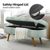 TODRANI Storage Ottoman Bench for Bedroom,43.5" Boucle Upholstered Entryway Shoe Seat Bench with Storage, Modern Padded Blanket Chest Stool Footrest for Living Room or Window Seating(Cyan) TODRANI