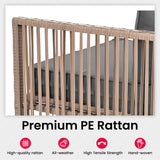 Pamapic 7 Pieces Outdoor Sectional, All-Weather PE Rattan Patio Furniture Set, Outdoor Furniture Set with Washable Cushions Covers, Brown Rattan, Gray Cushion Pamapic