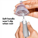 OXO Tot Bottle Brush with Nipple Cleaner, Gray, 1 Count (Pack of 1) OXO