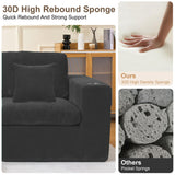 Hretanant Black L Shaped Modular Cloud Sectional Sofa, Comfy 3 Seater Sectional Couches for Living Room with Cup Holders, Modern L Shape Sofa Set for Living Room Bedroom, Black Hretanant