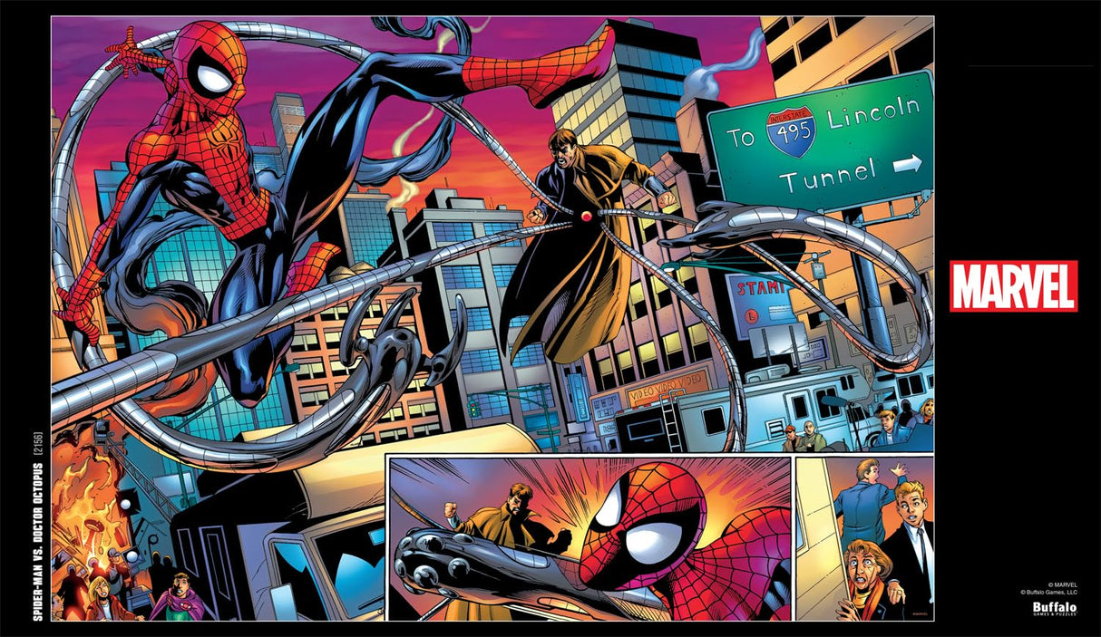 Buffalo Games - Marvel - Spider-Man vs. Doctor Octopus - 2000 Piece Jigsaw Puzzle for Adults -Challenging Puzzle Perfect for Game Nights - Finished Size is 38.50 x 26.50 Buffalo Games