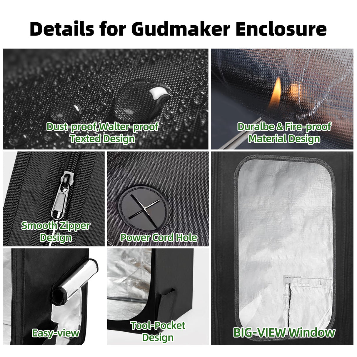 Gudmaker 3D Printer Enclosure, 29.5×25.6×21.6", Fireproof Dustproof Tent Constant Temperature Protective Cover for Creality Ender 3/Ender 3 Pro/Ender 3V2/Ender 3S1/Neo/Anycubic Elegoo HandyHelper